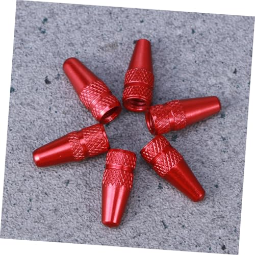 6 unidades de tapones rojos para válvulas de bicicleta en aleación de aluminio, tapas antiherrumbre y selladoras para válvulas francesas, aptos para bicicletas de montaña, carretera e híbridas miniatura 2