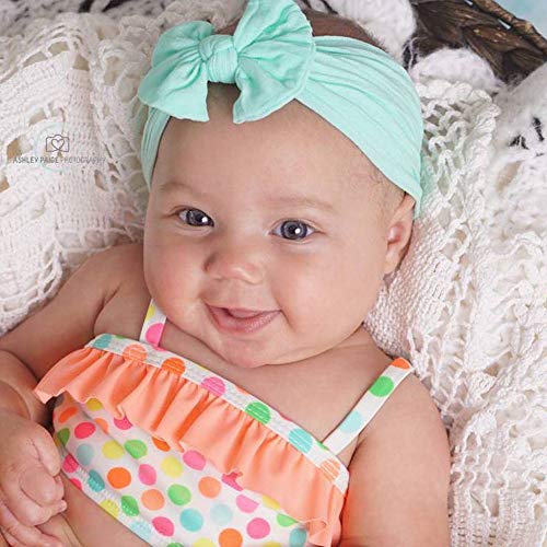 Baby Girl's Toddler Bow Knot Headbands Soft Nylon Headband for Daily Life Birthday Party Photography (Blue)3