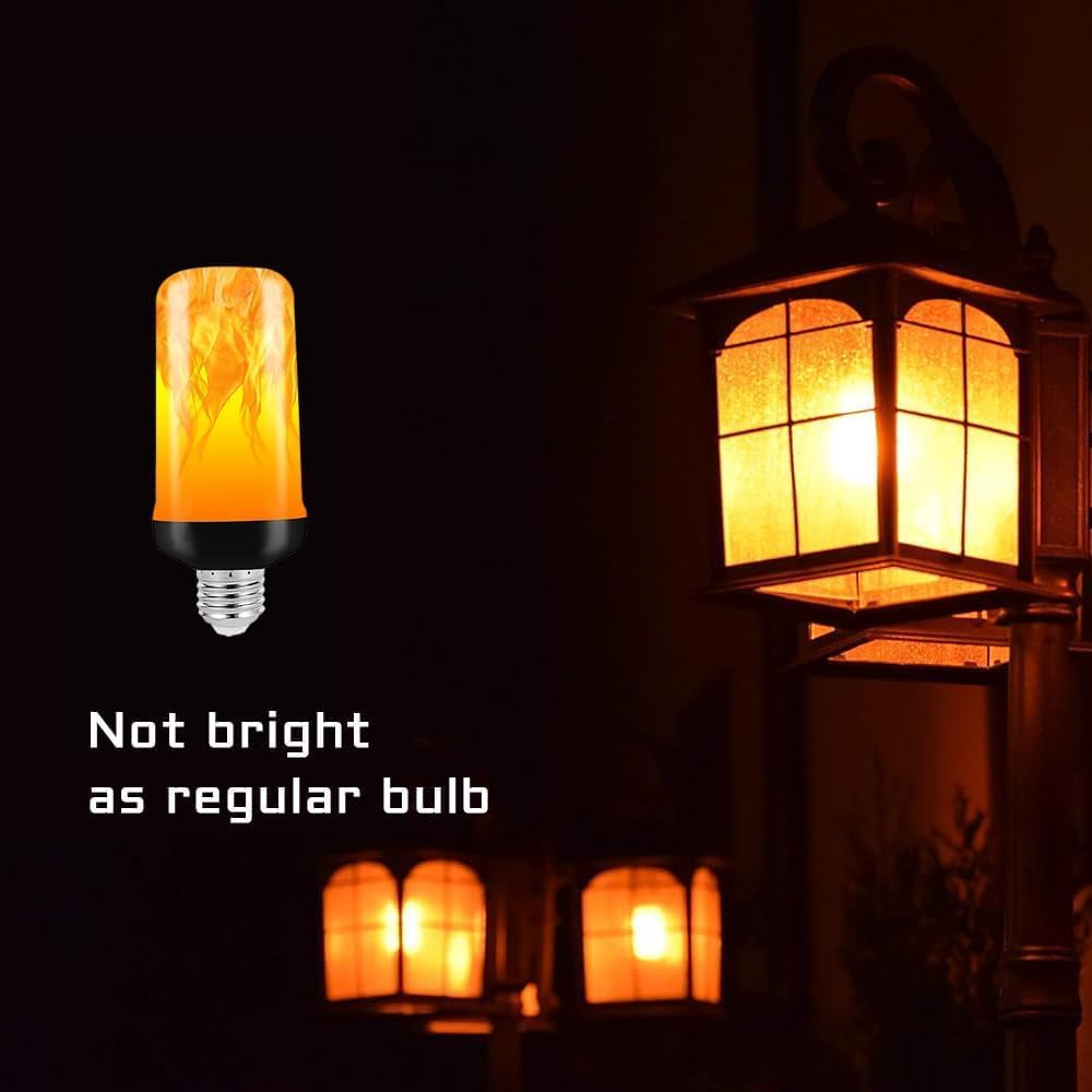 eclissia Flame Effect Light Bulb, Flicker Lighting Feature,4 Modes Flickering Bulbs with Upside Down Effect,B 22 base,Flame Bulb for Diwali. 4