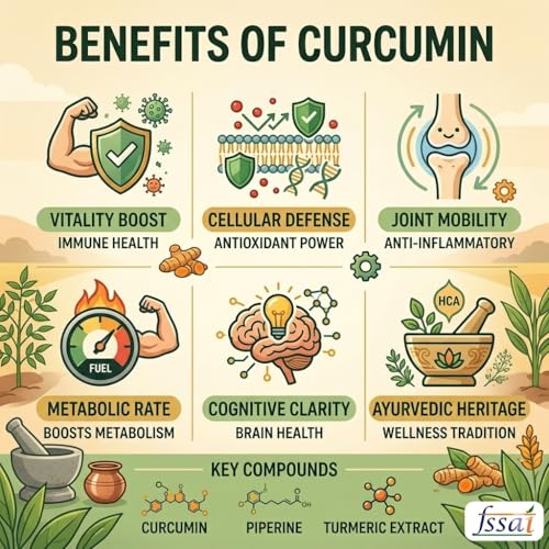 FITSTRINGS Curcumin 95% with Piperine & Astaxanthin 500mg – 60 Capsules — Curcumin Supplements - image 4