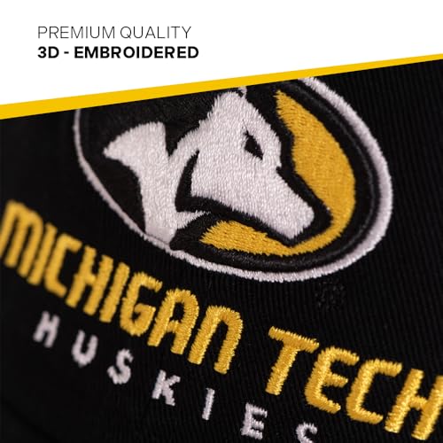 Gorra beisbolera ajustable Michigan Tech negra miniatura 4