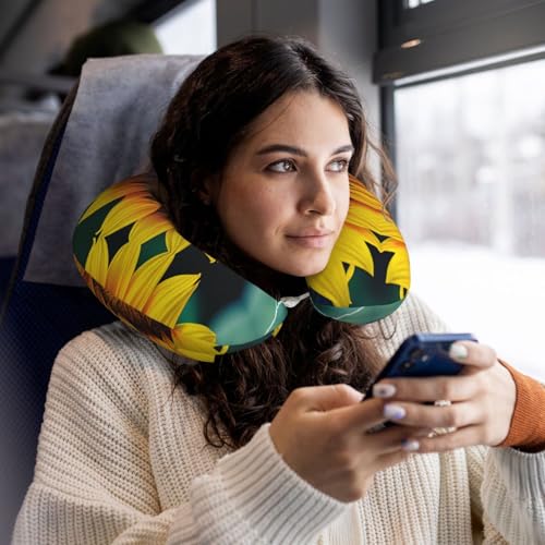 Almohada de viaje de espuma viscoelástica ajustable negra miniatura 6