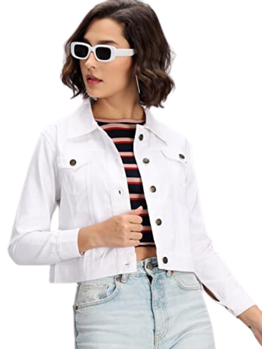 tandul Full Sleeves Cotton Jacket – Solid White Plan Colour Jacket, Boost Your Style with Casual Jacket for Women & Girls Gentle Wash Without Fading Color Small Size-picture-50