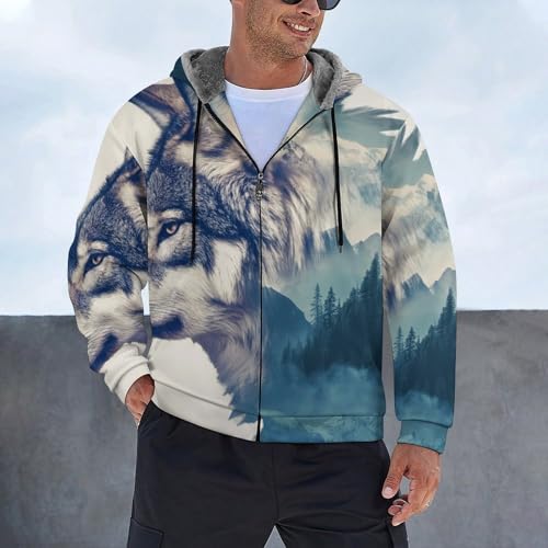Sweat à capuche en polaire pour homme pull zippé chaud adulte - 2