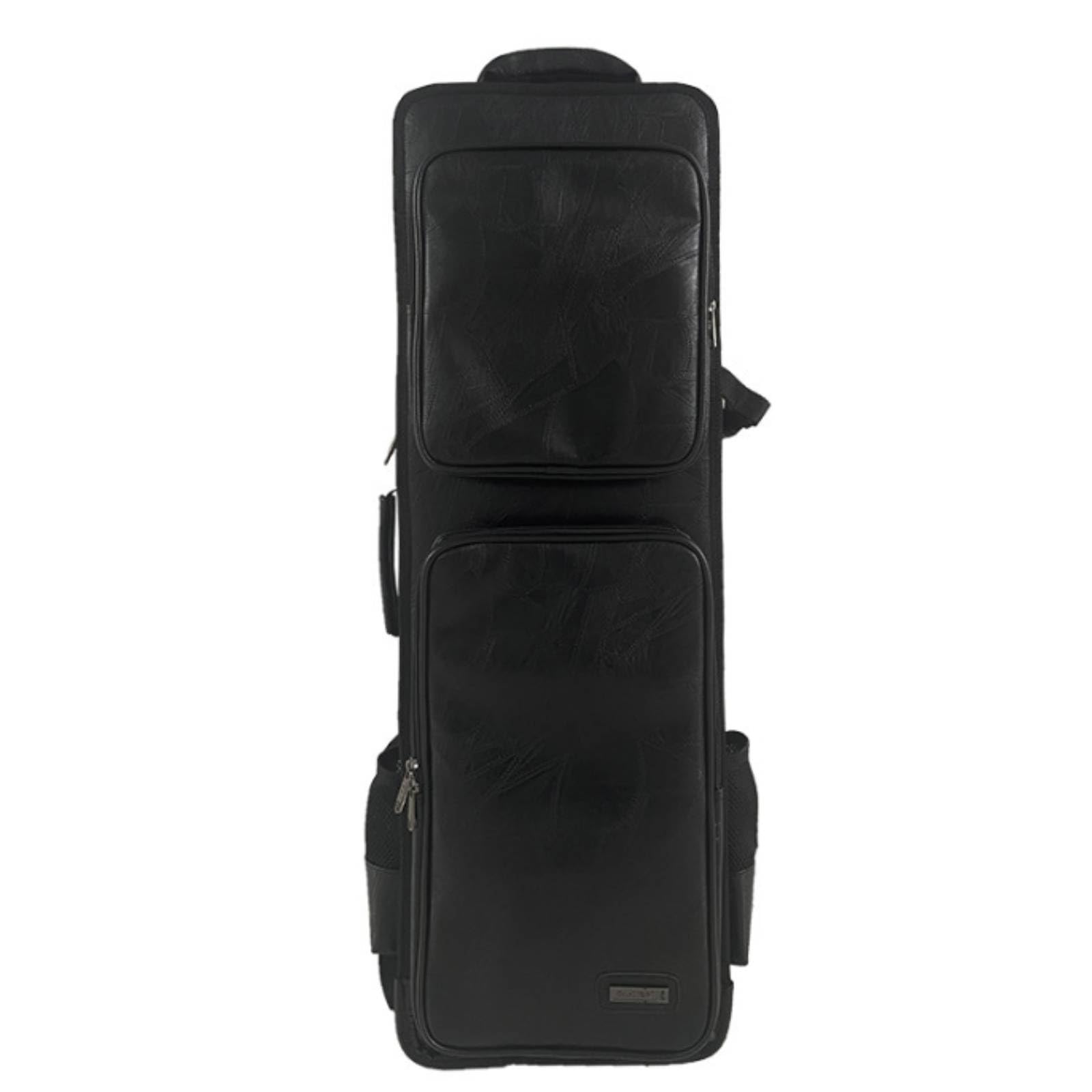 Custodia Imbottita Borsa Impermeabile Zaino per Musicisti, Lungo Con Doppio Divisorio In Similpelle Nera, Array, Nero