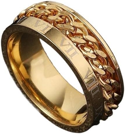 Stainless steel jewelry rotating chain titanium steel ring