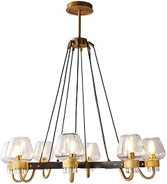 SaeYz Modern Crystal Chandelier 8 Lights Modern Metal Ceiling Lighting Fixture Gold Industrial V-intage Pendant Light Chandelier Lamps