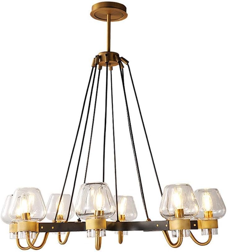 SaeYz Modern Crystal Chandelier 8 Lights Modern Metal Ceiling Lighting Fixture Gold Industrial V-intage Pendant Light Chandelier Lamps