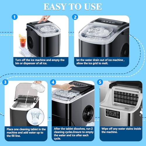 USKICH Ice Machine Cleaner Descaler Tablets-36Pack Ice Maker Cleaner Compatible with Frigidaire, Opal, GE Profile, Kitchenaid, Nickel Safe Scale Remover for Countertop, Nugget Ice Makers