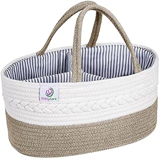 KiddyCare Baby Nappy Caddy Organiser Grey Regular Size