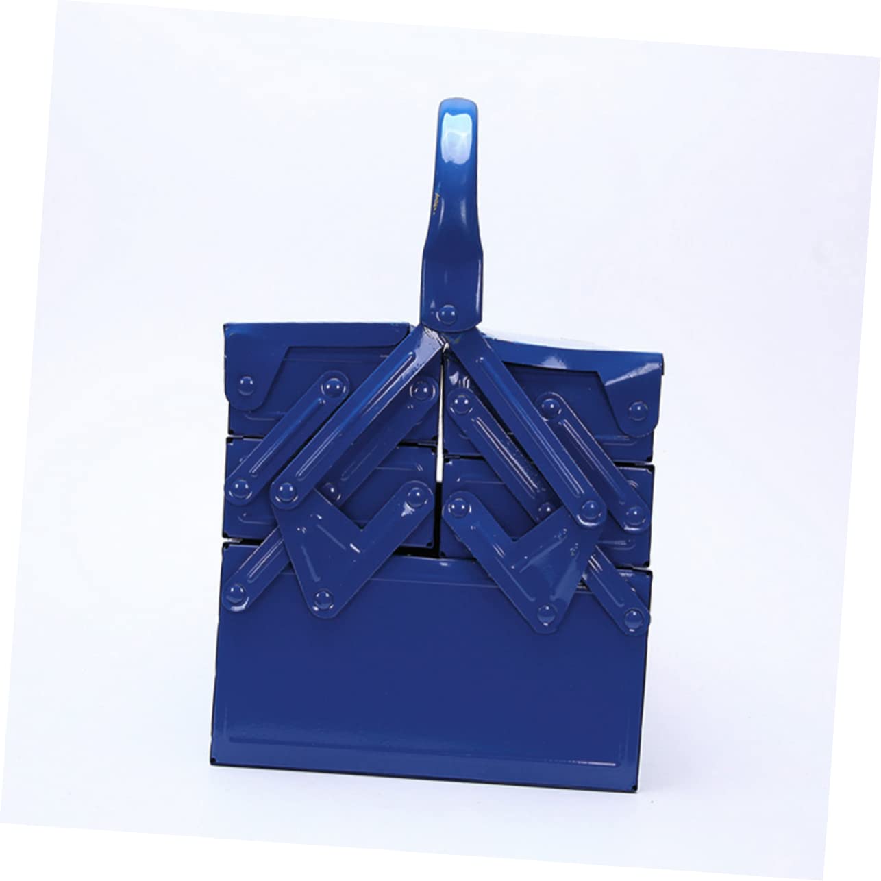 Boîte à Outils en Fer Bleue, Grosse Capacité, Portable pour Rangement