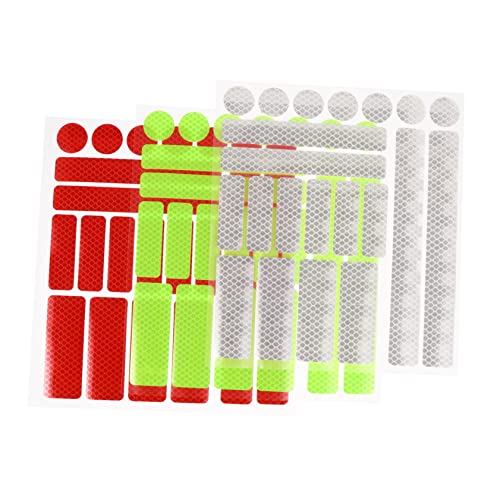 VICASKY 3 Sheets Security Reflective Strips for Bicycles Durable Pet Warning Stickers Easy to Install Honeycomb Design Enhance Night Visibility Essential Cycling Safety Accessory