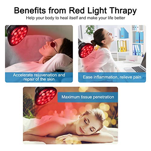 Wolezek Red Light Therapy Lamp With Lamp Holder, 660Nm Red And 850Nm Near Infrared Combo Red Light Therapy Bulb, Therapy Device For Skin Care Pain Relief #TOP1