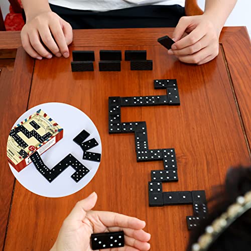 Offelec Wooden Double Six Dominoes Set For Kids 3Pack Domino Set 28 Tile Classic Board Game For Kids Family Games Classroom Games Night Ideal For 2-4 Players #TOP6