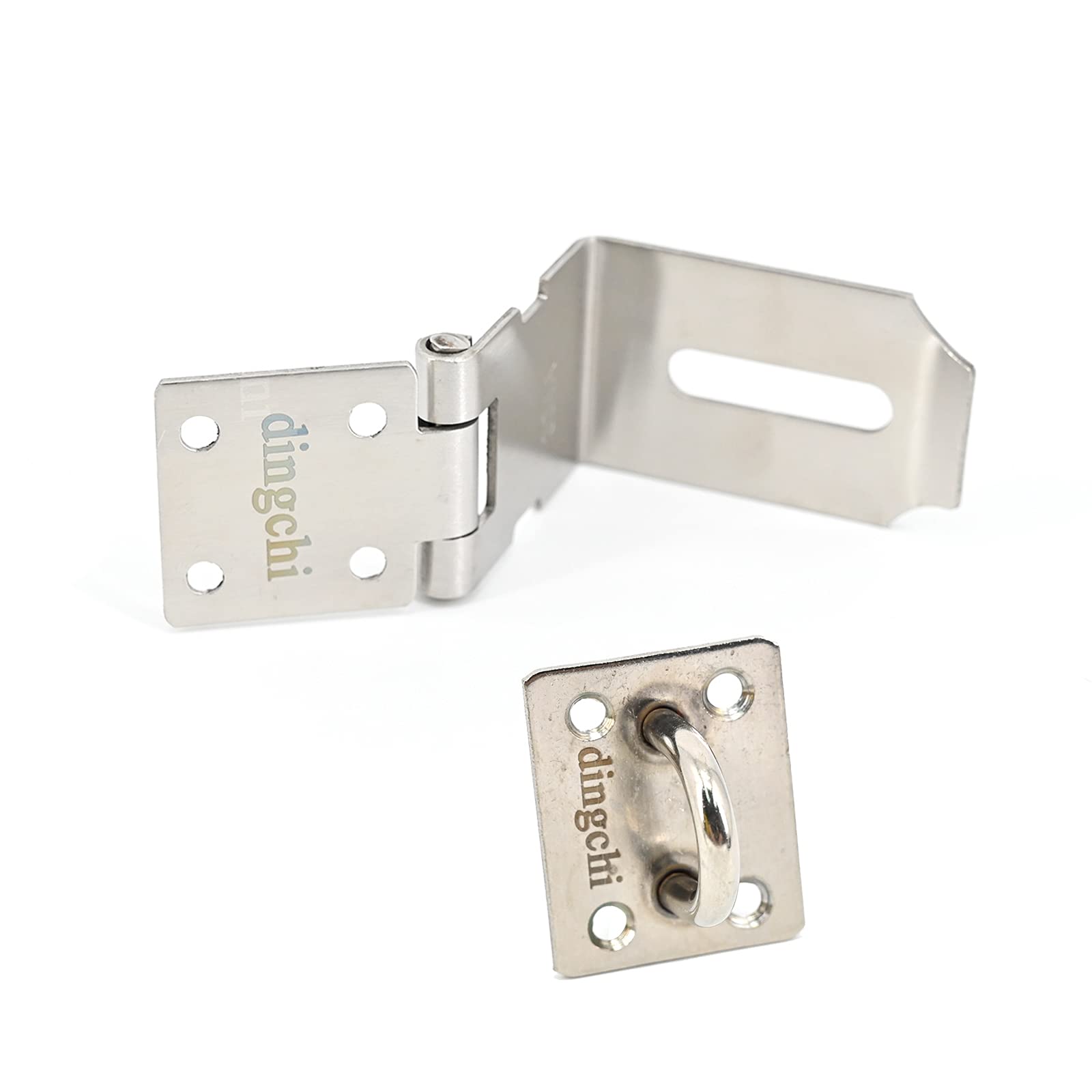dingchi Heavy Padlock Hasp Duty,Door Hasp Latch 90 Degree, Stainless Steel Safety Angle Locking