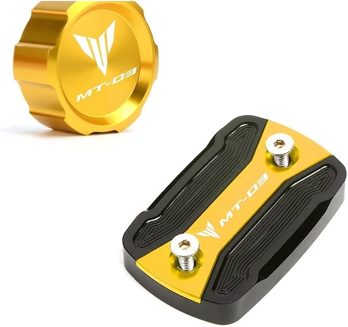 Cylinder płynu hamulcowego motocykla pokrywa zbiornika głównego MT-03 pasuje do YAMAHA MT03 MT 03 2015-2019 2020 (Color : Front and Rear gold)