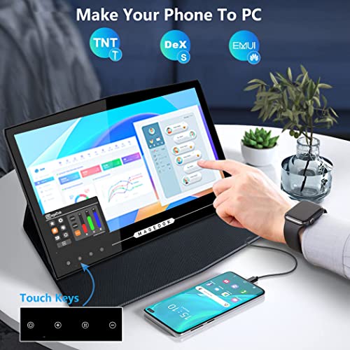Image of OLED Portable Touchscreen Monitor, 13.3 inch 2K 1MS Portable Gaming Monitor 100% DCI-P3 Ultra-Thin Computer External Display, External Second Screen USB C /HDMI with Smart Cover