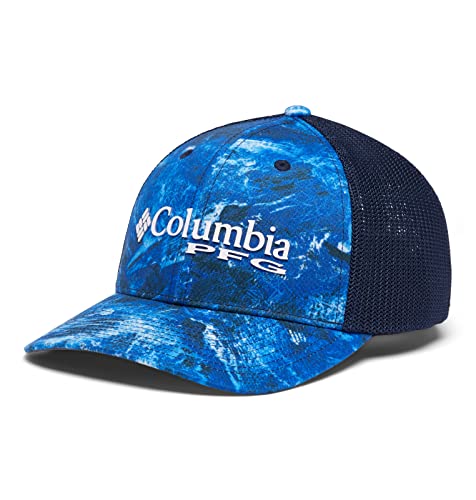 Columbia PFG boné de malha camuflada com coroa alta, arara azul, grande e GG