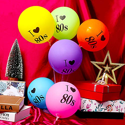 48 Pieces I Love 80S Balloons Assorted Color Latex Balloons For 1980S Retro Themed Decorations Party Decorations #TOP6