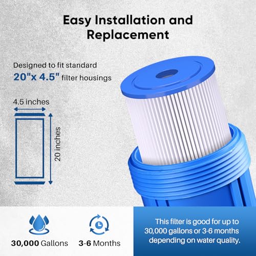 Filtre à eau pour toute la maison de 50,8 cm sédiments et calcaire - 8