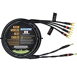 WORLDS BEST CABLES Canare 4S11 Câble d'enceinte HiFi Star Quad Bi Wire Single pour canal central avec connecteurs banane et pelle Or Eminence [2 bananes – 4 x 4]