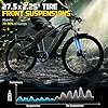 SISIGAD Electric Bike for Adults 1000W(Peak) Motor,Speed Can Reach 25 mph Electric Mountain Bike,48V Battery,Max Travel 60 Miles, Equipped with 27.5 * 2.25" Tyres 7-Speed Ebike(Ferrous Gray) #3