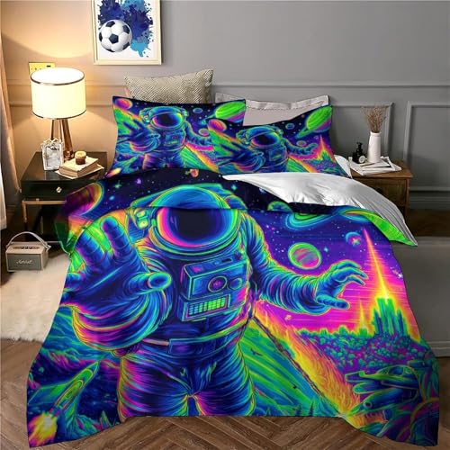 Housse de couette astronaute 140x200 en microfibre douce