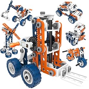 12-in-1 Stem Kit Toy for Kids – 152 Piece Construction Building Set and Education Learning Engineering Play Kit Idea for Boys and Girls, Building Toys for Kids Ages 4-8 5 6 7 8 9 10 11 12 Years Old