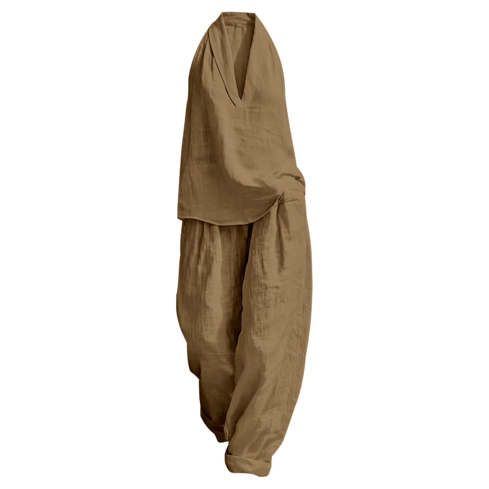 Generisch Dwuczęściowy zestaw damskich 2-częściowy, na lato, muślin, elegancki, elegancki strój do spania, 2-częściowy, muślin, piżama, lato
