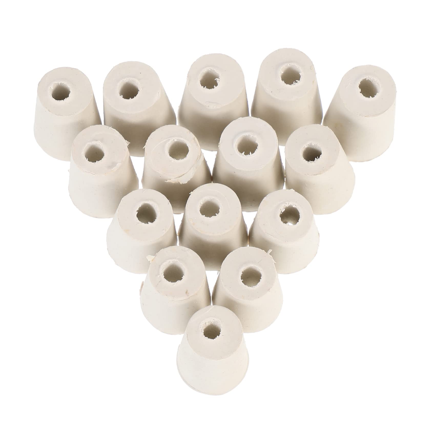 Garneck Versatile Wine Sealer 15pcs Single Hole Stoppers Test Tube Plugs Conical Bottle Stopper for Lab Use