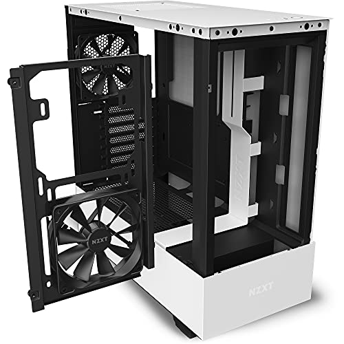 Image of NZXT H510 Flow Matte White - Compact ATX PC Gaming Case - Tempered Glass - Enhanced Cable Management - Water-Cooling Ready