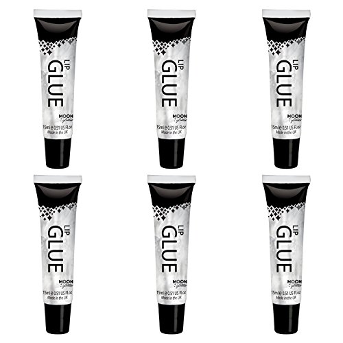 Glitter Lip Glue by Moon Glitter - Suitable for use with All Glitters Including fine, Chunky, Holographic, Iridescent and bio - Set of 6