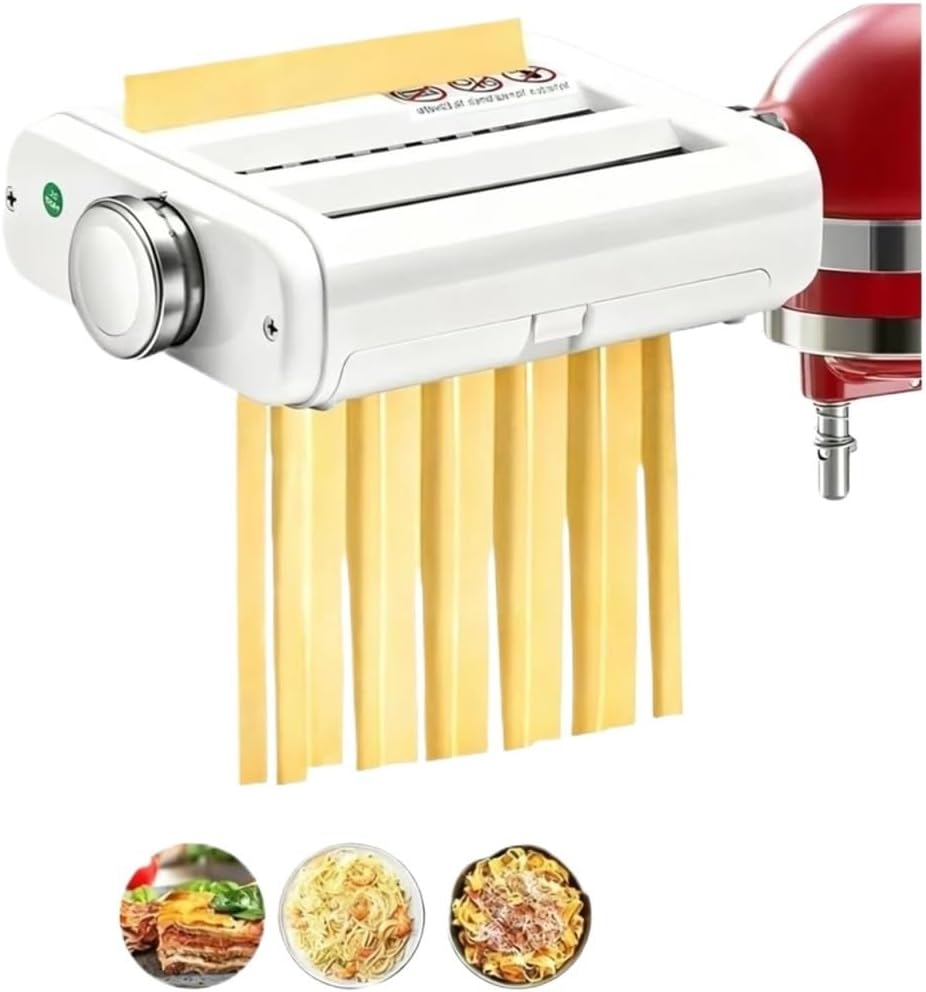 3 In 1 Compatible For KitchenAid Stand Mixers Included Pasta Sheet Roller, Spaghetti Cutter, Fettuccine Cutter Maker Accessories