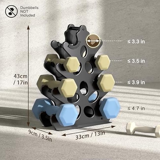 Weight Stand Home Gym Dumbbell Storage Weight Tree Holder (No Dumbbells Rack Only)