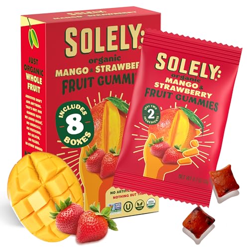 Image of SOLELY - Organic Mango & Strawberry Whole Fruit Gummies (Pack of 8 Boxes)