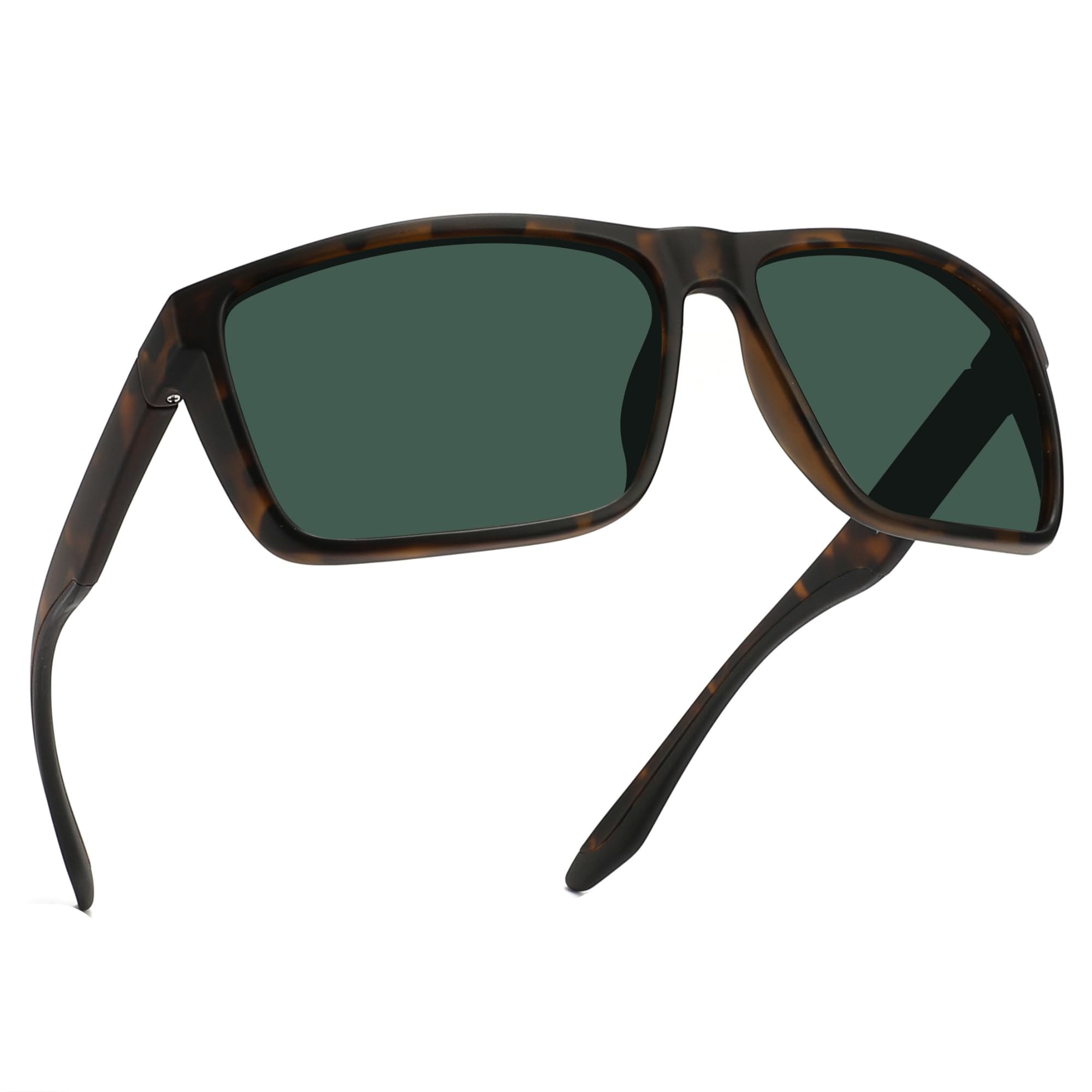PRIVEL Polarized Sports Sunglasses Men TR90 XXL 159mm Outdoor Cycling Running Fishing, Rubber Turtle, Polarised, Dark Green, Extra Large Fit