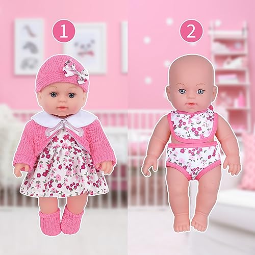 Muñeca bebé de 12 pulgadas con ropa y accesorios miniatura 4
