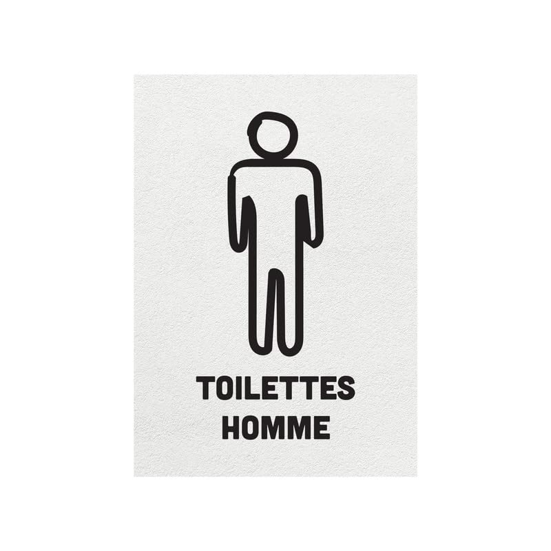 Cartello WC Uomo E Donna Con Freccia A Sinistra - Pannello In PVC A5 Per Interni Ed Esterni