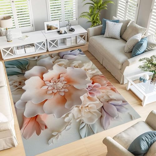 JEDTAKCT Alfombra para Dormitorio,60X90Cmalfombra Antideslizante Lavable, Cómoda Alfombra Mesita De Noche Habitación Niños Y Niñas,Relieve 3Dalfombra Dormitorio