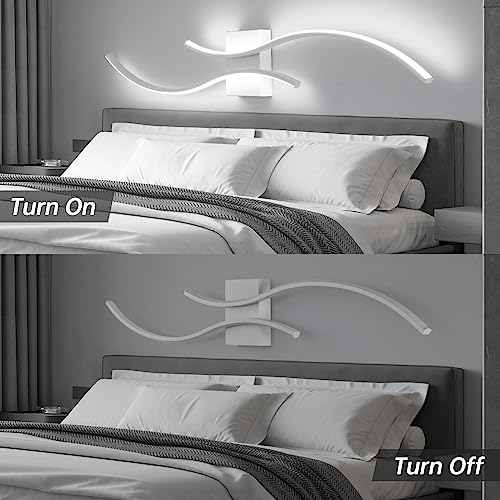 Image of CANEOE Modern Led Wall Light Set of 2, 39inch Indoor Led Wall Sconce Lighting, Bathroom Vanity Light Fixtures Over Mirror for Living Room Hallway Bedroom Bedside Wall Lamp (White,6000K,2 Packs)