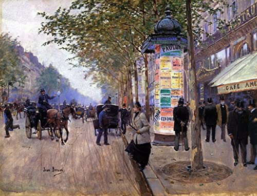 Impression d'art Héler un taxi Jean Béraud sur toile canvas premium 60x90
