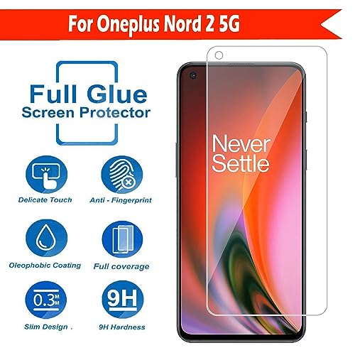 Image of Tempered Glass Screen Protector Compatible for OnePlus Nord 2T 5G /Nord CE 2 5G /OnePlus Nord 2 5G /Nord CE with Full Screen Coverage; Except Edges and Easy Installation Kit(Transparent), Pack of 1