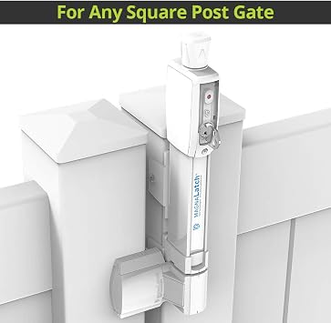 D&D Technologies ML3VPKAWT MagnaLatch Vertical Pull 12-inch Gate Latch, Magnetic Lock System, Professional-Grade Child & Pet Safety Latch, Rekeyable Security Lock System, Square Gate Frame and Post