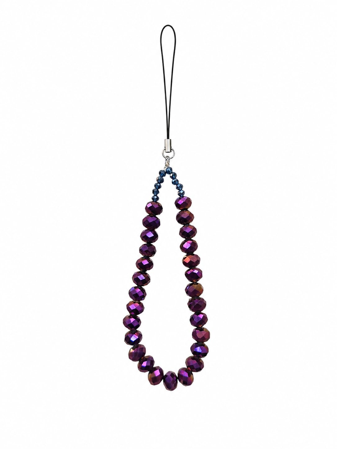 Crystal Bead Phone Charm, Purple Delight Wrist Strap-image-3
