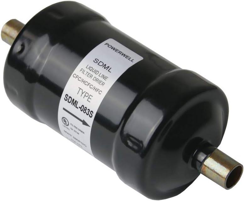 Refrigerant Filter Dryer Liquid Line 3/8 Sweat SDML-083S for HFC CFC HCFC Straight Cool Air Conditioners from 1 to 5 Tons