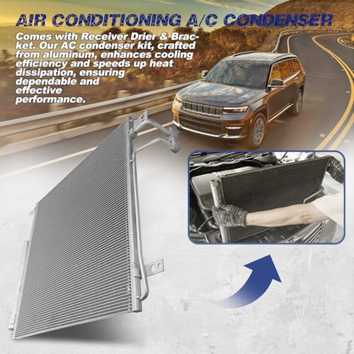 Image of Air Conditioning A /C Condenser Compatible with Jeep Grand Cherokee L 2021-2024# CH3030272, 30231, 68488313AA