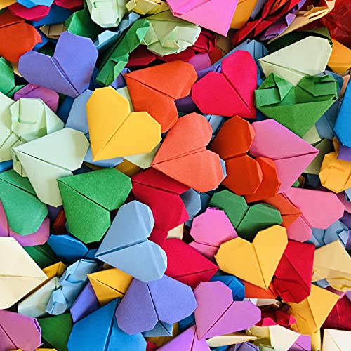 Cœurs en papier arc-en-ciel créatifs pour emballage cadeau de Saint-Valentin