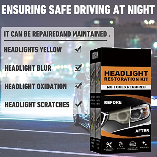 Pureadee Restowipes Headlight Restoration Kit,Polish Headlights Lens Restore Cleaner Diy Polishing, Sanding Discs,Resto Wipes Headlight Restoration Kit For Car,Restowipes Headlight Cleaner Wipes #TOP2