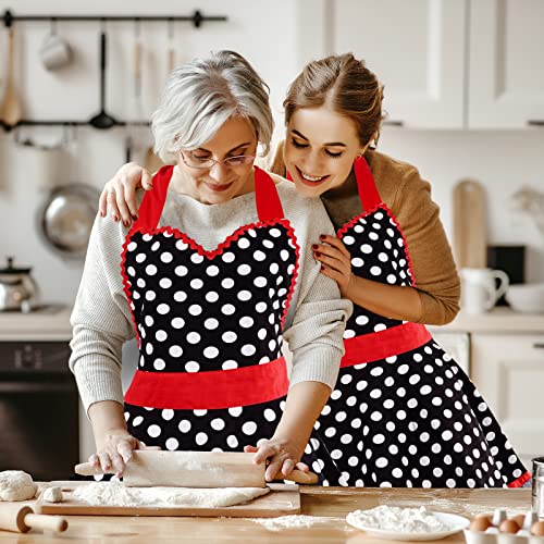 Violet Mist Sexy Retro Aprons For Women Cute Vintage Aprons Fancy Apron Sweetheart Skirt Dress Vintage 50S Aprons For Cooking Kitchen Aprons Cute Lace Polka Dot Adjustable Waist Women Mother’s Gift #TOP5