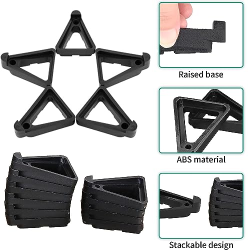 Menmamenma Flower Feet Pots Planters Risers Pot Plastic Triangle Toes Small Invisible Pots for Garden Plants,Indoor Outdoor Gardening Plant Holder (12pcs,Black) - Image 3